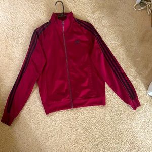Adidas Burgundy Zip Up